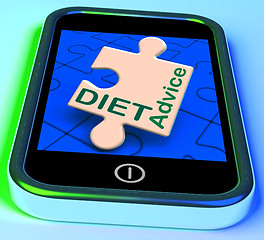 Image showing Diet Advice On Smartphone Showing Advisory Text Messages