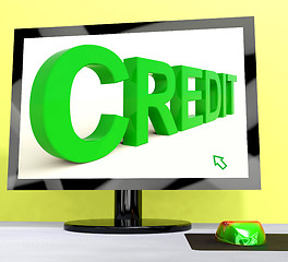 Image showing Credit Word On Computer Shows Financial Loan