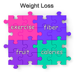 Image showing Weight Loss Puzzle Shows Exercise And Fiber