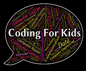 Image showing Coding For Kids Represents Program Ciphers And Toddlers