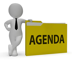 Image showing Agenda Folder Represents Binder Schedule 3d Rendering