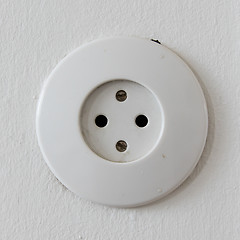 Image showing White power outlet, isolated