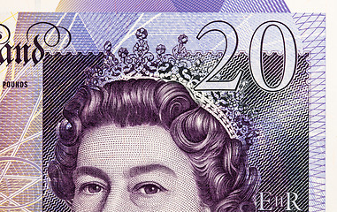 Image showing Pound currency background - 20 Pounds