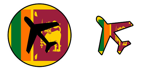 Image showing Nation flag - Airplane isolated - Sri Lanka
