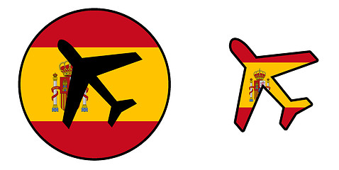 Image showing Nation flag - Airplane isolated - Spain