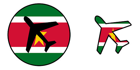 Image showing Nation flag - Airplane isolated - Suriname