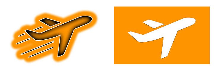 Image showing Airplane isolated - Orange