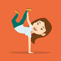 Image showing Young woman breakdancing vector illustration.