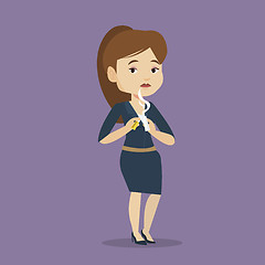 Image showing Young woman quitting smoking vector illustration.