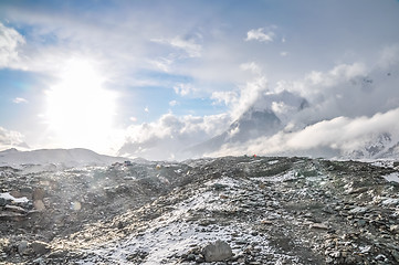 Image showing Rocky terrain and fog