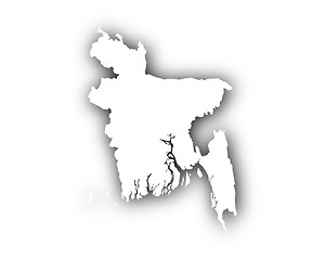 Image showing Map of Bangladesh with shadow