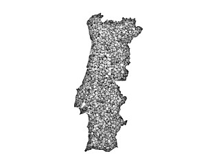 Image showing Map of Portugal on poppy seeds