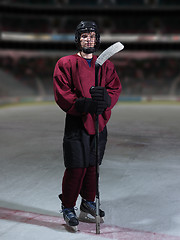 Image showing hockey player portrait