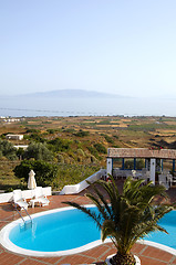 Image showing swimming pool greek islands santorini