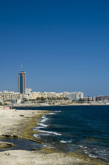 Image showing limestone coastline view of st. julians malta