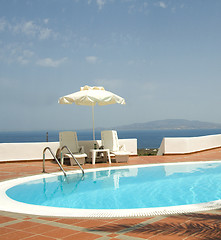 Image showing swimming pool greek islands santorini