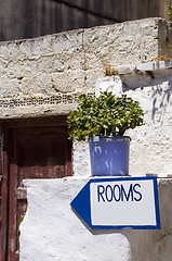 Image showing greek island street scene rooms for rent