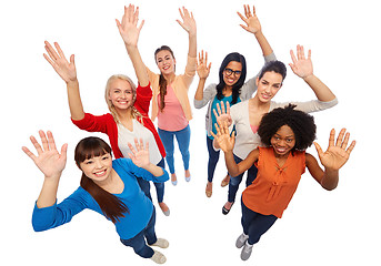 Image showing international group of happy smiling women