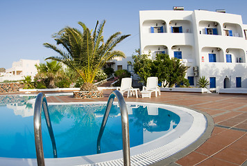 Image showing swimming pool greek islands santorini