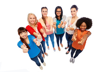 Image showing international group of women showing thumbs up