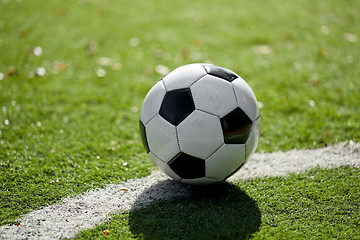 Image showing soccer ball on football field