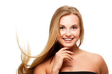 Image showing Beautiful girl with developing hair
