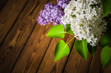 Image showing Still-life with a bouquet of lilacs