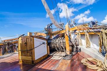 Image showing old sailboat deck