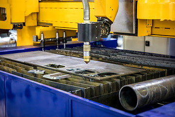 Image showing CNC Laser plasma cutting of metal, modern industrial technology.