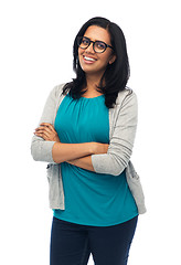 Image showing happy smiling young indian woman in glasses