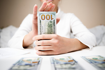 Image showing Woman hands holding money