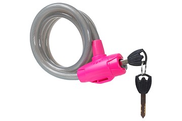 Image showing Bike lock with keys