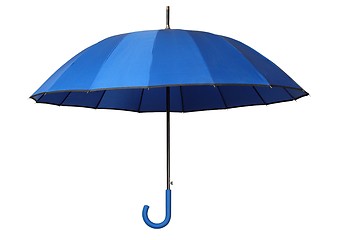 Image showing Blue umbrella on white