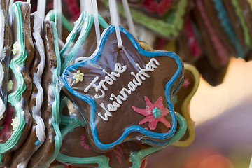 Image showing Gingerbread Hearts on german christmas market