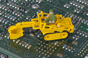 Image showing HDD with toy crawler mounted 