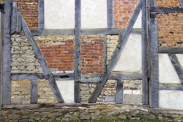 Image showing Historic timber frame Construction in Detail