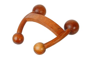 Image showing Wooden massager on white