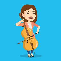 Image showing Woman playing cello vector illustration.