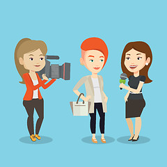 Image showing TV interview vector illustration.