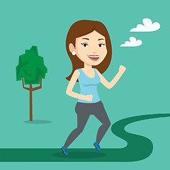 Image showing Young woman running vector illustration.