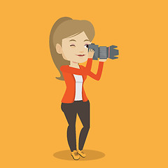 Image showing Photographer taking photo vector illustration.