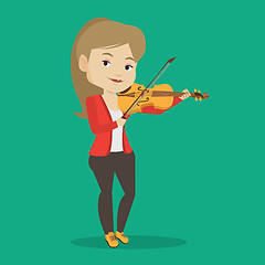 Image showing Woman playing violin vector illustration.