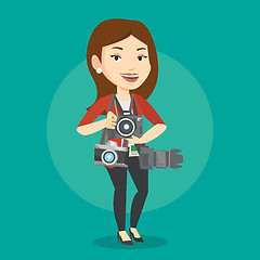 Image showing Photographer taking photo vector illustration.