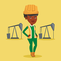 Image showing Cnfident oil worker vector illustration.