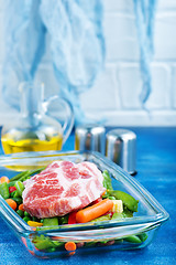 Image showing vegetables and meat in bowl