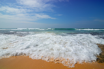 Image showing Foamy wave of the sea