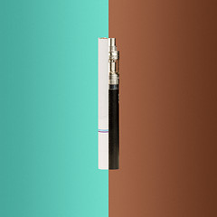 Image showing The vape and cigarettes. Collage