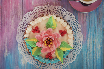Image showing cakes on color background