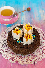 Image showing Cake on color background