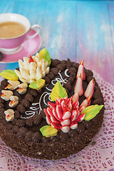 Image showing Cake on color background